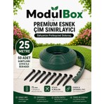 Modulbox Esnek Pvc Çim Ayırıcı, Bahçe Peyzaj Düzenleyici, ( 25 Metre Yeşil ) Çim Sınırlayıcı Esnek Plastik ,taş, Toprak Ayraç Bariyer Peyzaj Bordürü