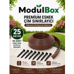 Modulbox Esnek Pvc Çim Ayırıcı, Bahçe Peyzaj Düzenleyici, ( 25 Metre Kahverengi ) Çim Sınırlayıcı Esnek Plastik ,taş, Toprak Ayraç Bariyer Peyzaj Bordürü