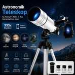 Shipment 40070 Profesyonel Yüksek Çözünürlüklü Astronomik Teleskop 333X Ay Doğa Gözlemi Güneş&ay Filtresi