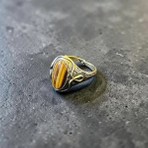 Aura Stone Aurastone Bronz Bakır Kaplangözü Doğal Taş Yüzük