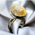 Aura Stone Aurastone Sitrin Doğal Taş Çelik Yüzük
