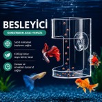 MDSTECH Akvaryum Yemleme Halkası Vantuzlu Akrilik Balık Yemliği | Yem Dağılmasını Önleyen Yüzen Yem Besleme Aparatı
