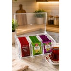 Limeks Home 6 Bölmeli Poşet Çay Saklama Kutusu Desenli Organizer