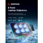 Rampage S48 Freez 15.6 inç Uyumlu Notebook Soğutucu Stand Siyah 6 Fan ile Ergonomik Tasarım