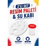 O&S Resim Paleti, Su Fırça Kabı, Resim Seti, Boya Paleti Palet Balet Resim Fırça Kap
