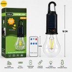 Piyatech Güneş Enerjili Type-C Şarjlı Kamp Çadır Lambası Uzaktan Kumandalı Powerbank Özellikli 18 cm Gün Işığı