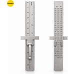 Piyatech Paslanmaz Çelik Sürgülü Klipsli Cep Cetveli 15 cm Çift Taraflı Hassas Metal Cetvel
