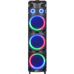 HEPU HP-912 Büyük Boy 150W RMS 3x12” PartyBox Bluetooth Hoparlör | RGB Işıklı | 2 Kablosuz Mikrofon