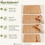 Montessori Gemisi Montessori İz Tablası Rakamlar | Ahşap İz Tablası | Rakam İzleme Tahtası | Yazıya Hazırlık ve Kalem Kontrolü Eğitim Materyali | Ahşap Oyuncak | Okul Öncesi Eğitim Materyali