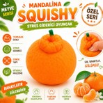 Pelüş Burada Mandalina Squishy  Stres Oyuncağı