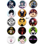 Punky Store Trend-20 15'li Anime Oyun Karakter Rozet Seti Kawaii Manga Rozet Pin
