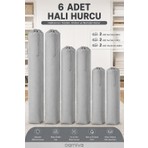 Ogmiva 6 Adet Halı Hurcu Seti Gri Renk Büzgülü Halı Saklama Çantası Toz ve Neme Karşı Koruyucu