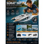 Elarque Rc Tekne Yüksek Hızlı Rc Su Geçirmez Tekne, 2.4g Uzaktan Kumanda ile