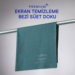 Silva Ultrafiber Premium Ekran Temizleme Bezi Süet Doku 30X30 cm – Petrol Yeşili