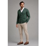 Beyome Erkek %100 Cotton V Yaka Düğmeli Hırka-Süveter Yandan Cepli Triko Günlük Şık Rahat Kesim