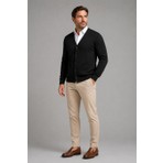 Beyome Erkek %100 Cotton V Yaka Düğmeli Hırka-Süveter Yandan Cepli Triko Günlük Şık Rahat Kesim