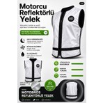 Motobros Motosiklet Reflektörlü Yelek - Motorcu Reflektör Yeleği Full 3m Reflektör (Su Geçirmez)
