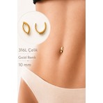 Sacce Scarves & Accessories 316 L Çelik Yarım Halka Göbek Piercingi Düz Minimal Tasarımlı