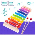 Eğitici Ahşap Ksilofon – 8 Tonlu Renkli Müzik Oyuncağı