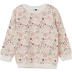 Hellobaby Kız Bebek Sweatshirt Çiçek Baskılı Bisiklet Yaka Long Sleeve