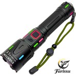 farissu Ultra Güçlü Beyaz Lazer LED El Feneri - 2 KM Menzilli & Powerbank Özellikli (Çift Pil Setli)