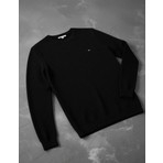 U.S. Polo Assn. Erkek Slim Fit Bisiklet Yaka Siyah Basic Kazak 50298282-VR046