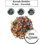 Zen Mozaik Sanatsal Mozaik Çalışmalarınız Için Yuvarlak Cam Mozaik Taşı - Çap 8 mm (200 Gram)