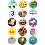 Punky Store TREND-2115'LI Komik Meme Rozet Seti Kedi Hayvan Emoji Karakter Desenli Eğlenceli Pin