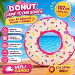 Poyraz Ticaret Intex 56265 Donut Desenli Şişme Havuz ve Deniz Yüzme Simidi 107 cm Pvc Malzeme 7 Yaş ve Üzeri Için Uygundur