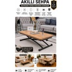 Sehpam Akıllı Akıllı Sehpa Juppo Üst Tabla Mdf Efesçam Oval Köşe Alt Ayak Siyah Dışa K