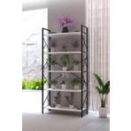 Awox Manolya 5 Raflı Metal Çiçeklik 180X90 cm Dekoratif Bitki Standı Çok Amaçlı Kitaplık Salon Balkon Ofis Raf Ünitesi