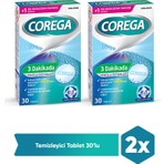 Corega 30'lu Diş Protezi Temizleyici Tablet 2 Adet Kokuya Neden Olan Bakterileri %99.9 Temizler