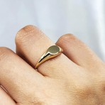 Fasek Gold Minimal Tasarım Oval Şövalye 925 Ayar Gümüş Yüzük