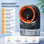 Azurtech Masaüstü Nemlendiricili Fan | 2’si 1 Arada Mini Klima Fanı, 100 Kademeli Rüzgar, Dijital Ekran, USB Şarjlı Sessiz Soğutucu