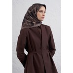 Armine Çiçek Desenli Saf İpek Twill Eşarp 9409D 82