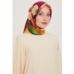 Armine Çiçek Desenli Twill Saf İpek Eşarp 9200D 07