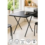 Bofigo Gardenflex Masa Yemek Masası Mutfak Masası Balkon Masası Katlanır Masa 60X80 cm Siyah