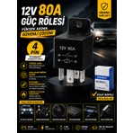 Duolight 12V 80A Güç Rölesi 4 Pin Oto Röle Ek Far LED Bar Sis Farı Korna Fan Vinç Yakıt Pompası Uyumlu