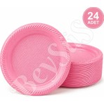 BeySüS Parti Plastik Tabak 24lü Pembe