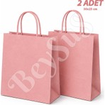 BeySüS 30x25 cm Hediyelik Kağıt Çanta Pembe 2 Adet