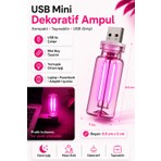 Neo Vista USB LED Gece Lambası Pembe Işık Dokunmatik Mini Taşınabilir USB Lamba