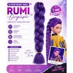 Rhea & Co. K-Pop Rumi Saçı Koyu Mor Örgü Saçı 210 cm 165 gr Fiber Sentetik Ek Saç