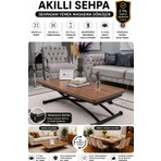 Sehpam Akıllı Akıllı Sehpa Juppo Üst Tabla Mdf Ceviz Oval Köşe Alt Ayak Siyah Dışa K
