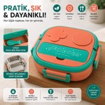 Veroksa Çift Bölmeli Paslanmaz Çelik Beslenme Kabı Sızdırmaz Kilitli Lunch Box
