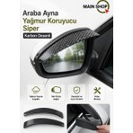 MAİN SHOP Karbon Desenli Oto Yan Ayna Yağmur Koruyucu Siperlik 2 Li Set Araba Ayna Yağmur Kaydırıcı
