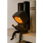 Decorius Minik Okuma Arkadaşı - Dekoratif Kitap Okuyan Robot LED Gece Lambası | Modern Masaüstü Aydınlatma ve Kitaplık Raf Dekoru | Çocuk Odası, Ofis ve Yatak Odası İçin Şık Hediye