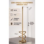 Abnturk Dayanıklı Metal Harç ve Boya Karıştırıcı Vidalı Matkap Ucu - 12CM Çapında Matkap Uyumlu Harç Boya Çimento Alçı Karıştırıcı Mikser Ucu 58X17CM
