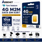 Türk Telekom 4g Data Sim Kart Aylık 10GB Yıllık 120GB Internet Tüm 4g Cihazlara Uyumludur