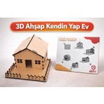 Zepet 3D Ahşap Kendin Yap Ev Maketi - Eğitici Hobi Seti - Montajlı Ahşap Ev