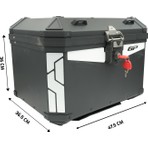 GP Kompozit Base Universal 58 lt Alüminyum Motosiklet Çantası Siyah